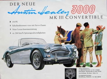 Austin Healey 3000 MK III Convertible Modelprogram 1962 Carbrochure (0564)